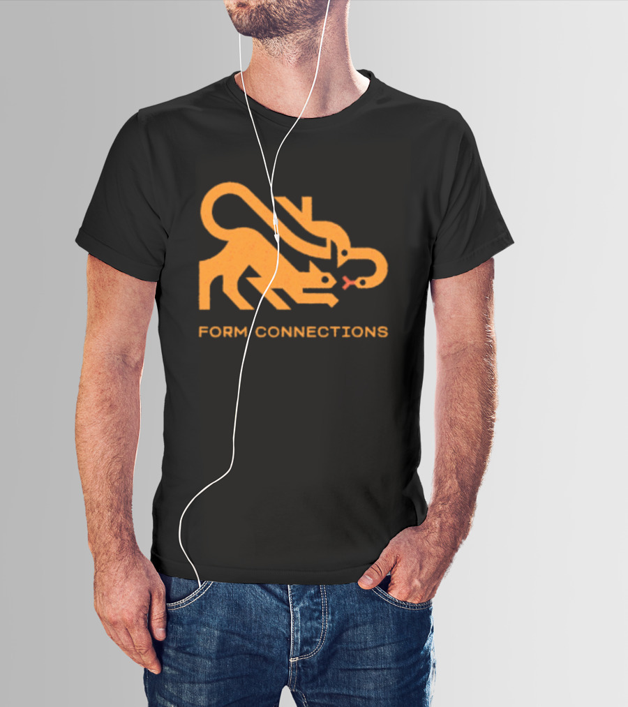 Form Connections Minimalist Cat And Snake T-Shirt
