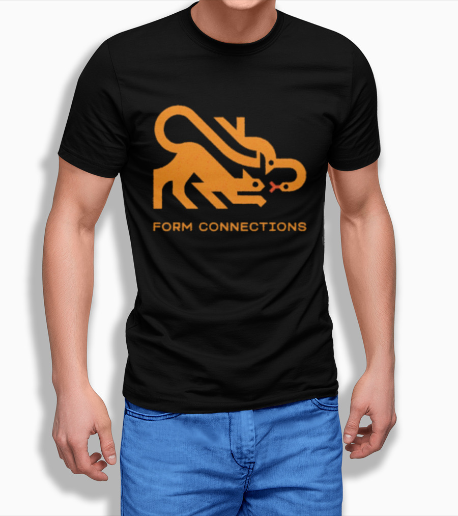 Form Connections Minimalist Cat And Snake T-Shirt
