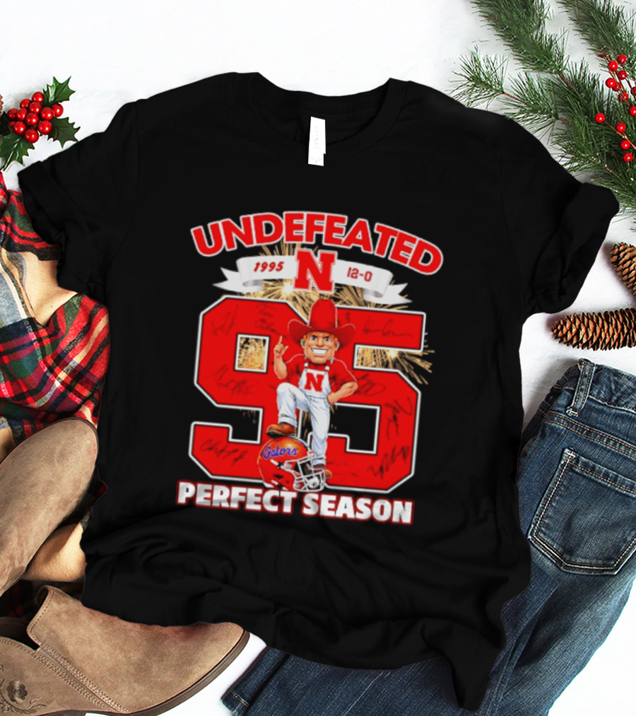 Nebraska Cornhuskers Undefeated 1995 Perfect Season 12 0 Gators 95 Football T-Shirt