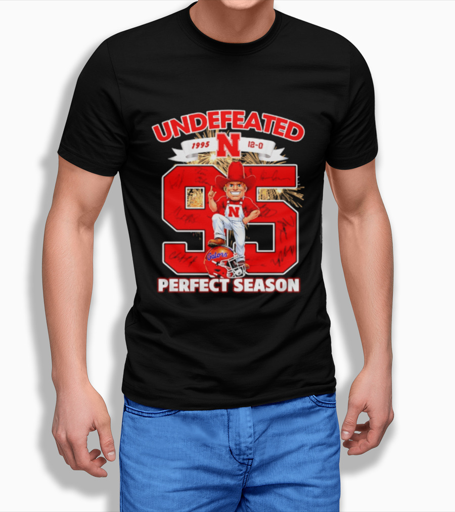 Nebraska Cornhuskers Undefeated 1995 Perfect Season 12 0 Gators 95 Football T-Shirt