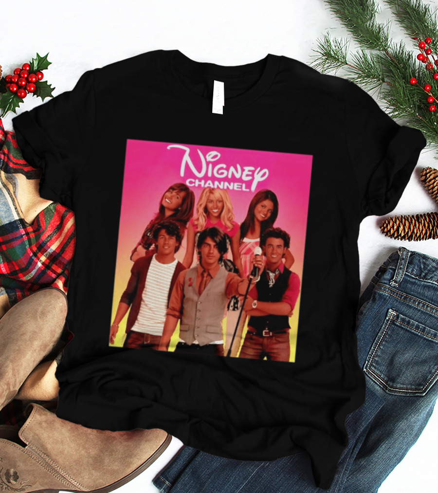 Nigney Channel Jonas Brothers Y2K Meme Vintage Throwback T-Shirt