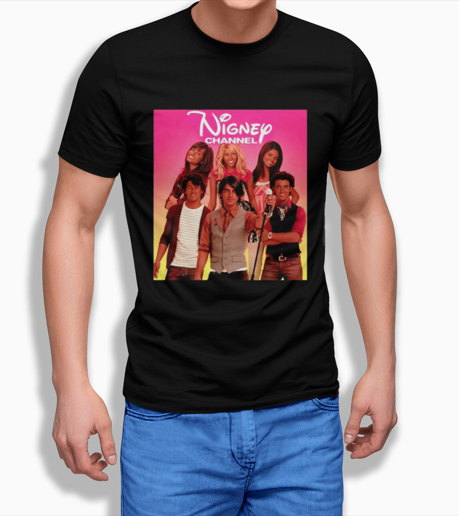 Nigney Channel Jonas Brothers Y2K Meme Vintage Throwback T-Shirt