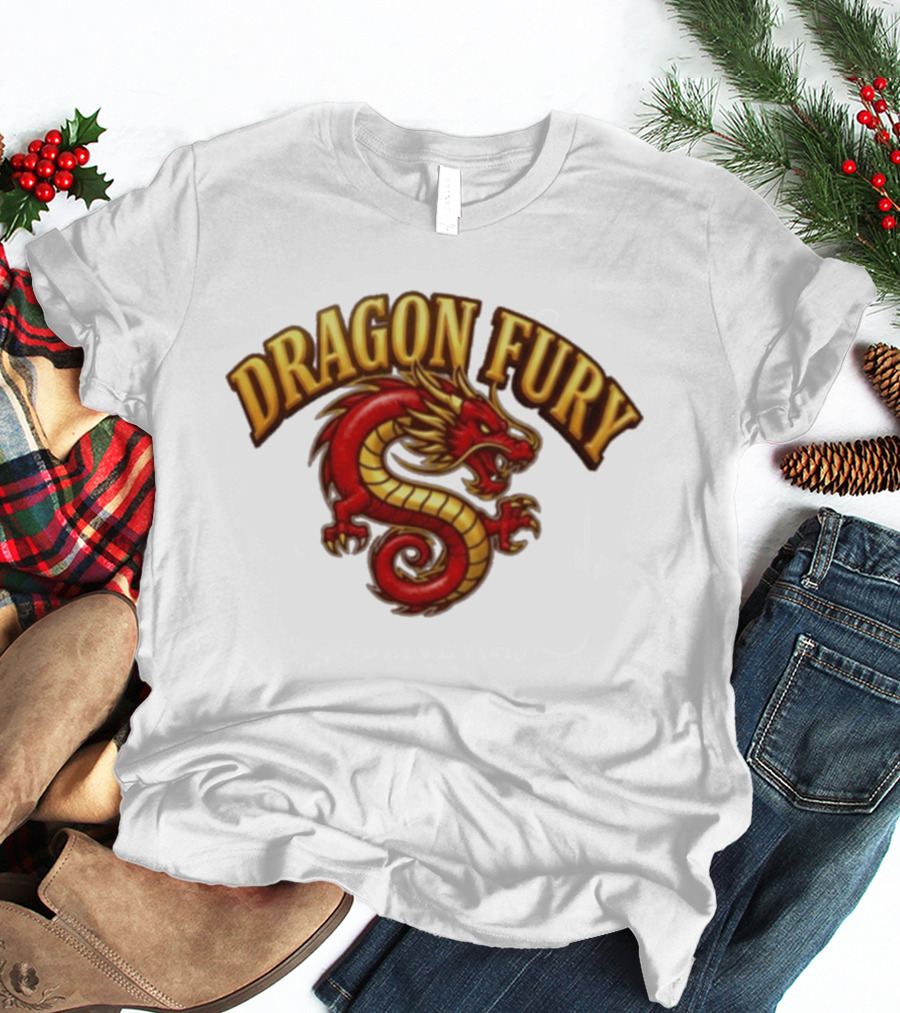 Dragon Fury Red Gold Chinese Dragon T-Shirt