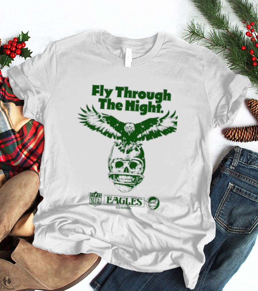 Philadelphia Eagles Fly Through The Night Grateful Dead Football Collaboration T-Shirt