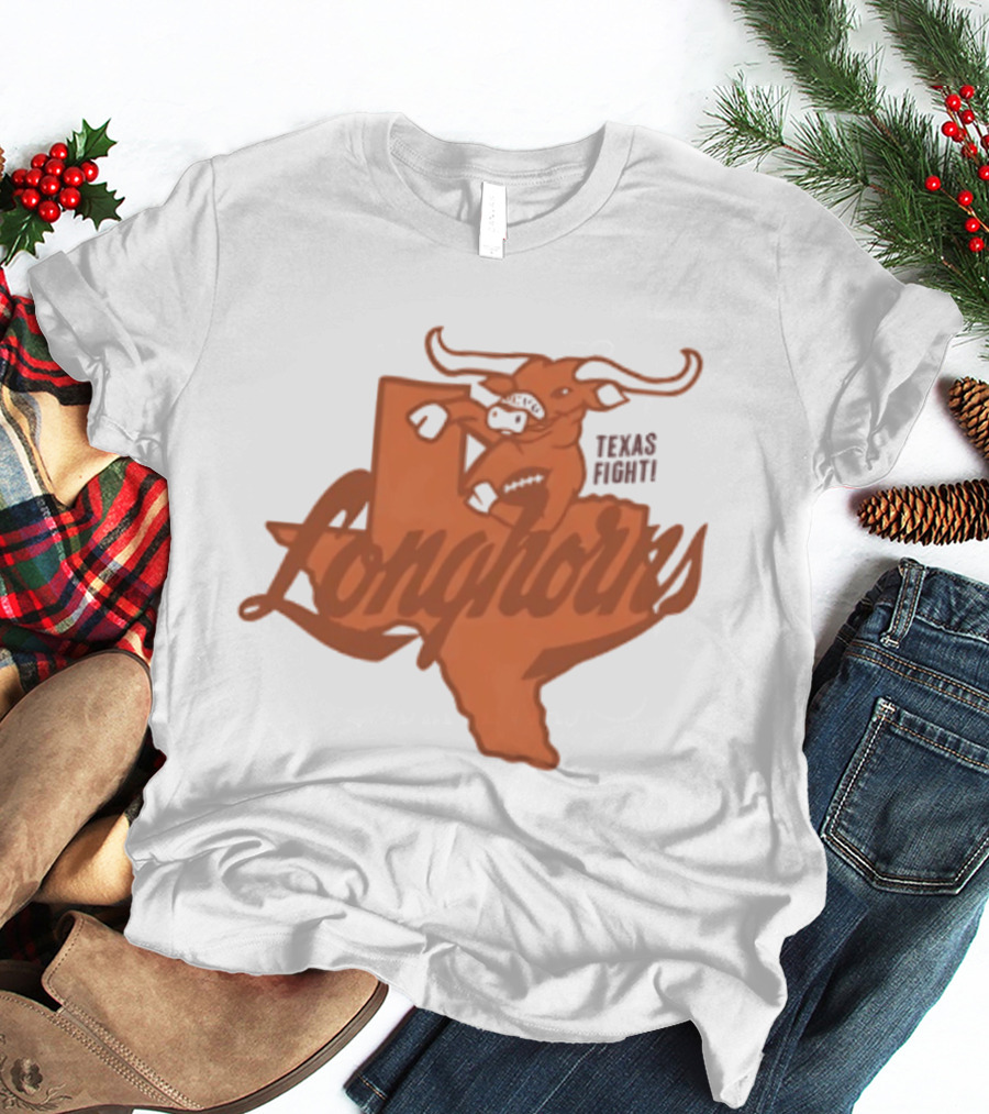 Texas Longhorns Football Texas Fight Map Longhorns T-Shirt