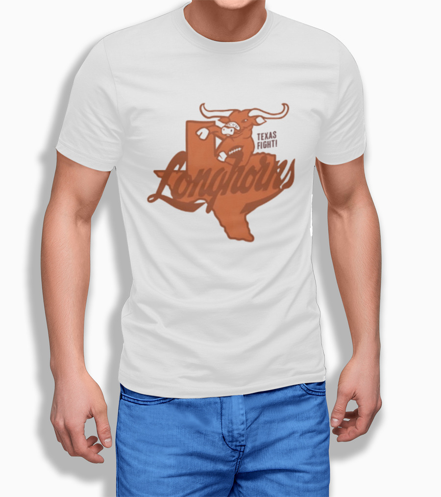Texas Longhorns Football Texas Fight Map Longhorns T-Shirt