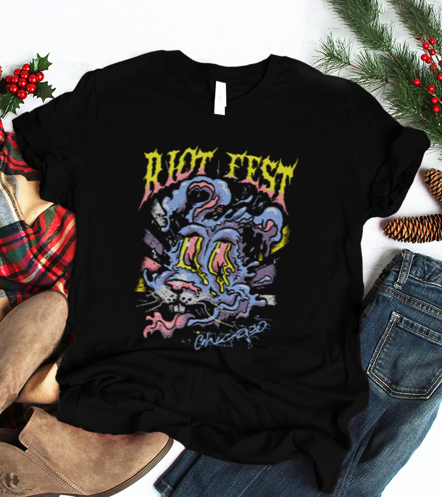 Riot Fest 2026 Chicago Douglass Park Psychedelic Bunny September 18 20 Lineup T-Shirt
