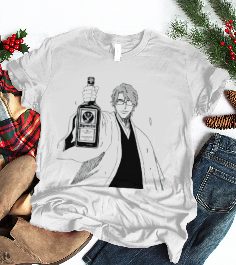 Jagermeister Aizen Sosuke Bleach Anime Collaboration T-Shirt