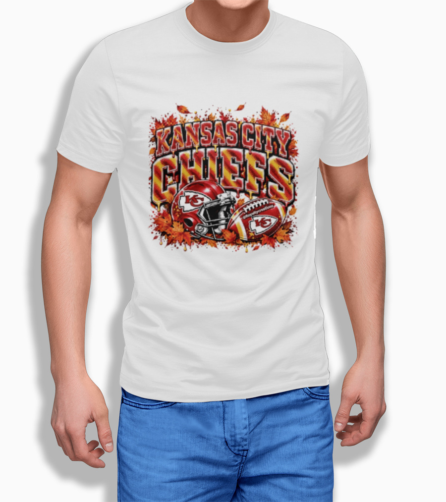 Kansas City Chiefs Football Helmet Autumn Leaves 2026 T-Shirt