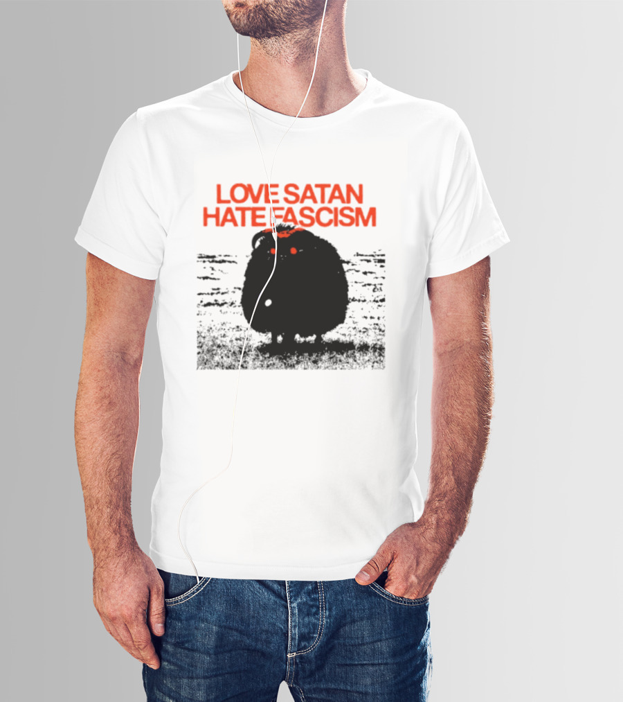 Love Satan Hate Fascism Cat Anti Fascist T-Shirt