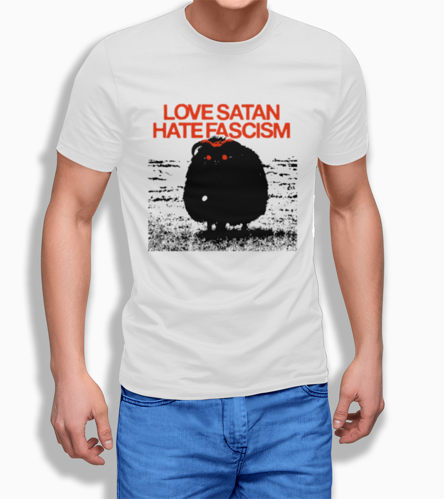 Love Satan Hate Fascism Cat Anti Fascist T-Shirt