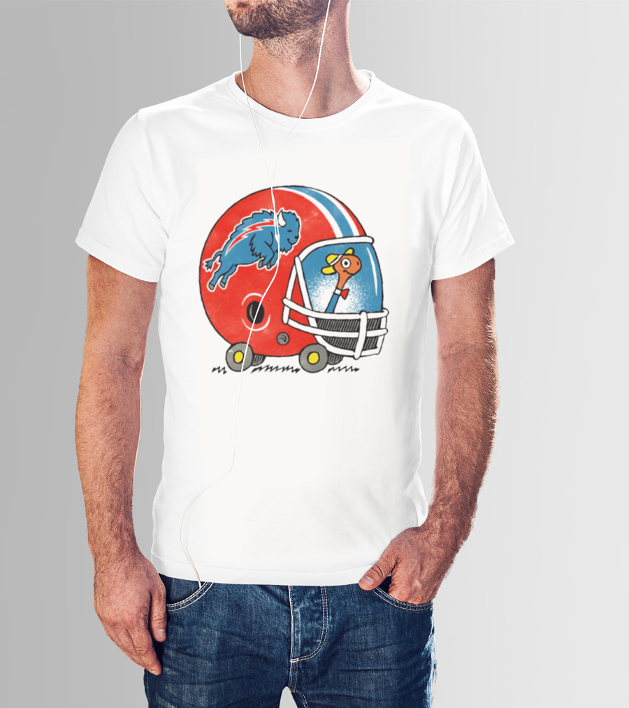 Lowly Worm Wearing Buffalo Bills Football Helmet With Buffalo T-Shirt