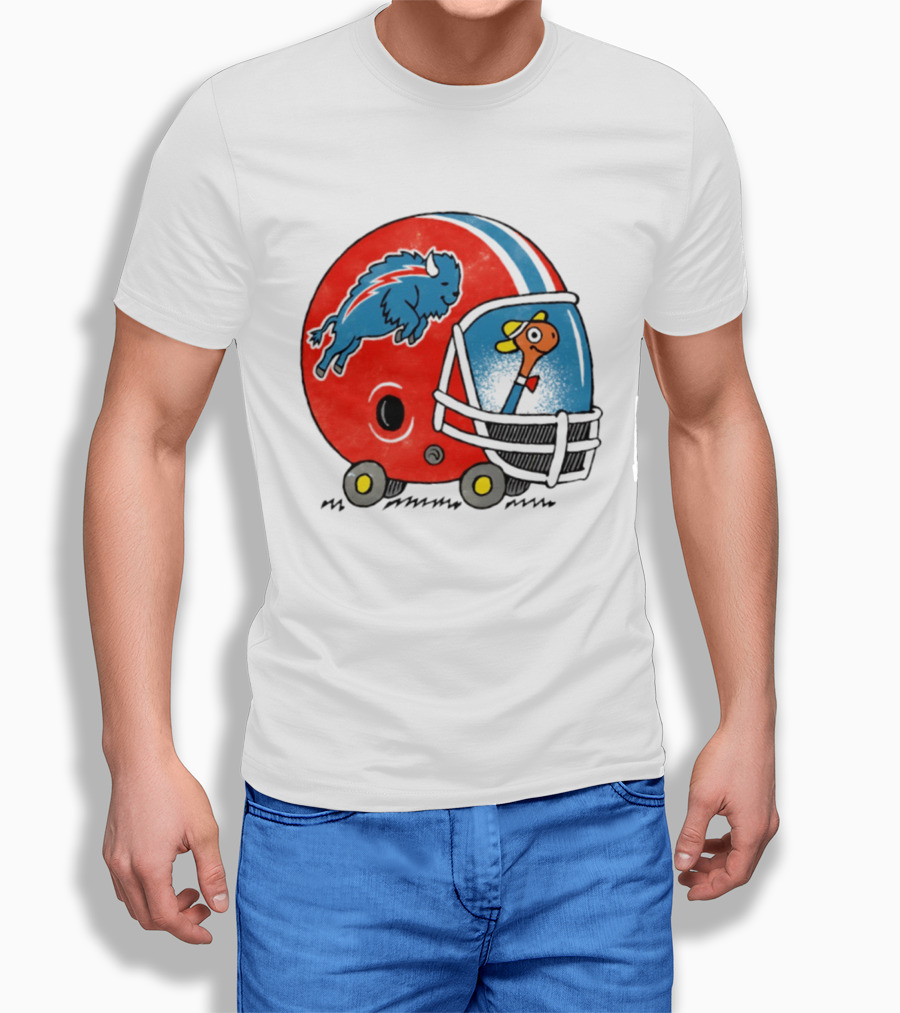 Lowly Worm Wearing Buffalo Bills Football Helmet With Buffalo T-Shirt