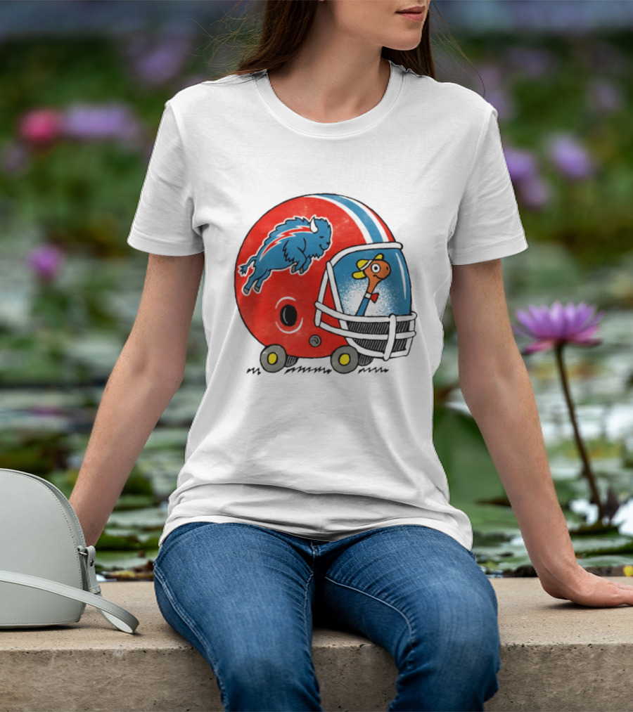 Lowly Worm Wearing Buffalo Bills Football Helmet With Buffalo T-Shirt