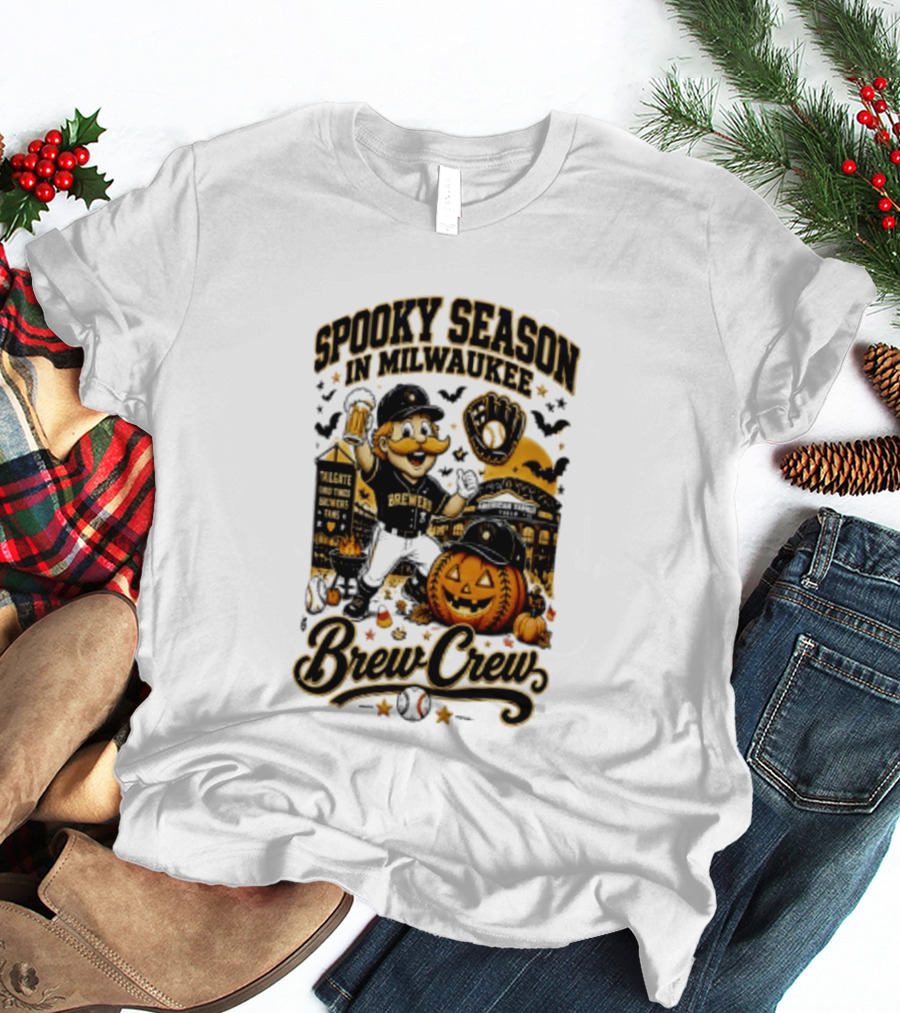Spooky Season In Milwaukee Brewers Brew Crew Halloween 2026 T-Shirt