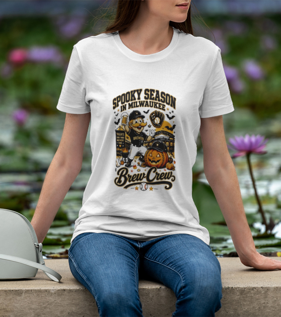 Spooky Season In Milwaukee Brewers Brew Crew Halloween 2026 T-Shirt