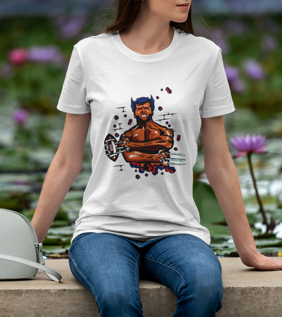 Marvel Wolverine Football Caricature Bold Comic T-Shirt