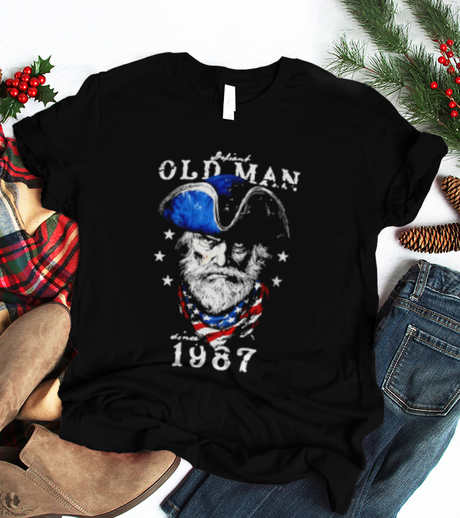 Old Man 1987 Patriotic Eagle And Stars T-Shirt