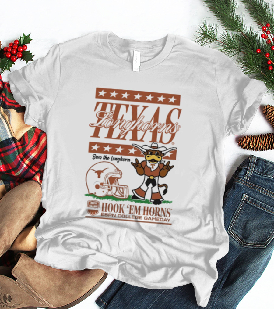 Texas Longhorns Bevo The Longhorn Hook 'Em Horns ESPN College Gameday 2026 T-Shirt