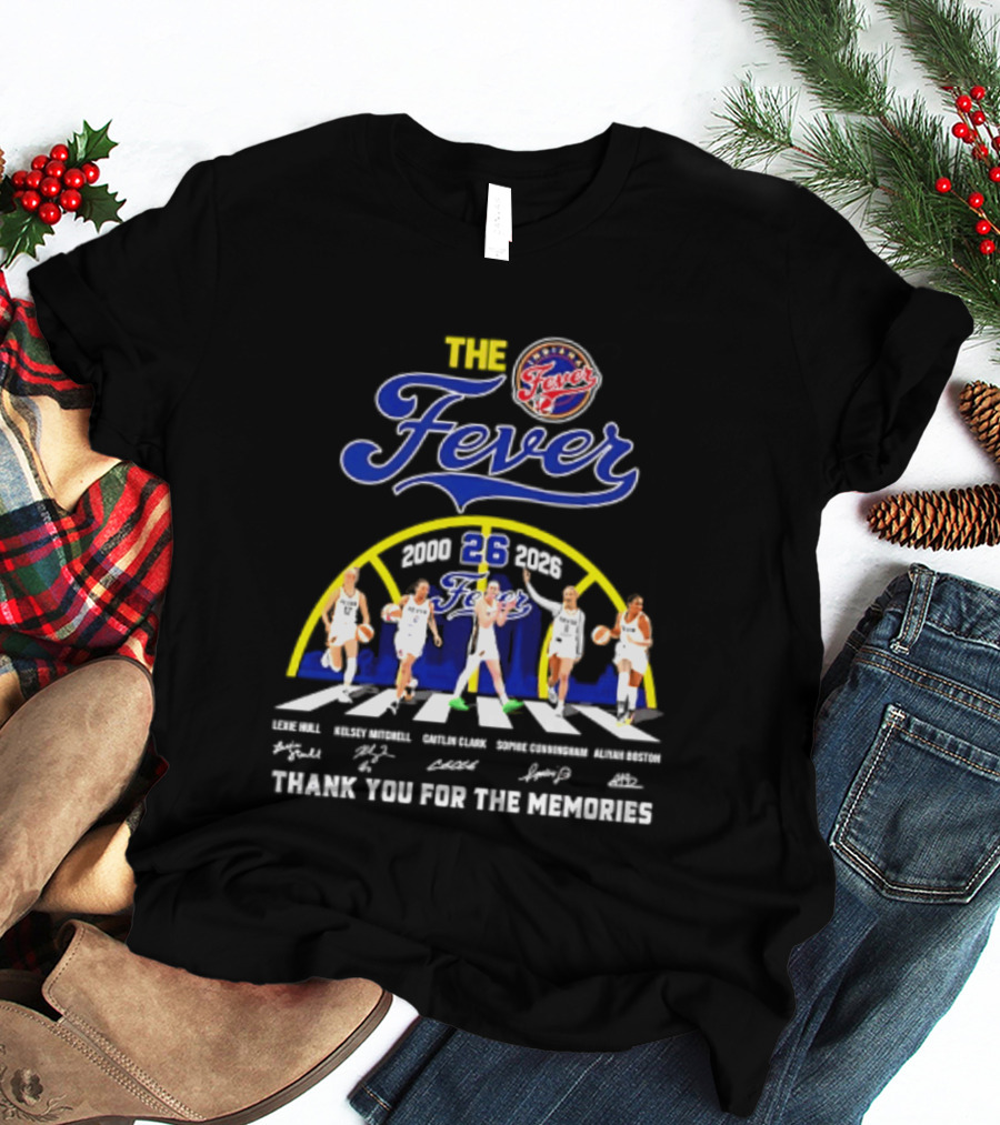 Indiana Fever 2000 2026 Thank You For The Memories Abbey Road Larkins Wheeler Vivians Robinson Mccowan Signatures T-Shirt