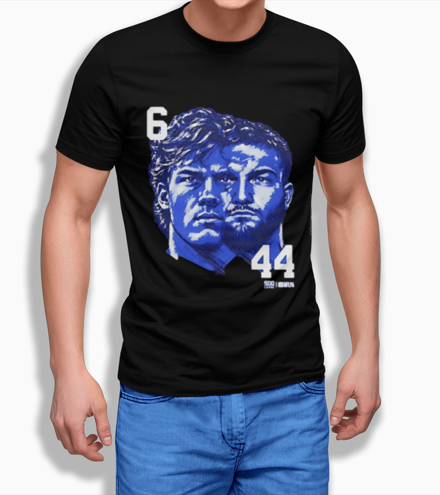Jaxson Dart Cam Skattebo 6 44 New York Giants Face Morph Sports Fan T-Shirt