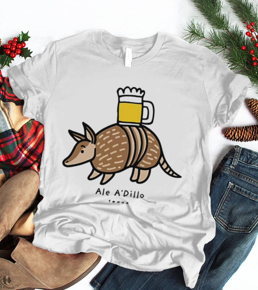 Ale A'Dillo Texas Armadillo With Beer T-Shirt