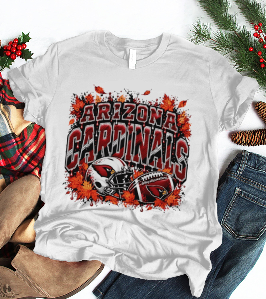 Arizona Cardinals Football Helmet Autumn Leaves 2026 T-Shirt