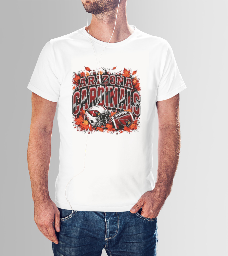 Arizona Cardinals Football Helmet Autumn Leaves 2026 T-Shirt