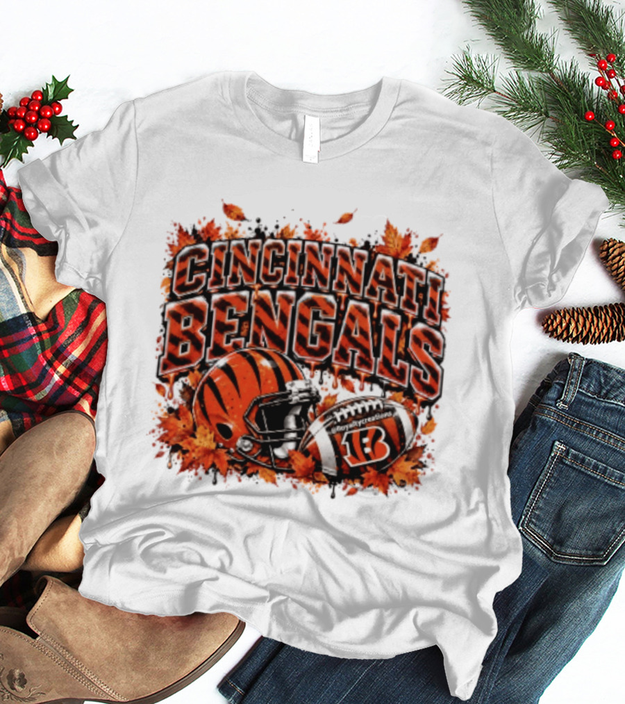 Cincinnati Bengals Autumn Football Helmet Halloween 2026 T-Shirt