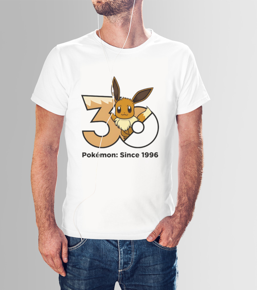 Eevee Pokémon 30th Anniversary Since 1996 Celebration T-Shirt