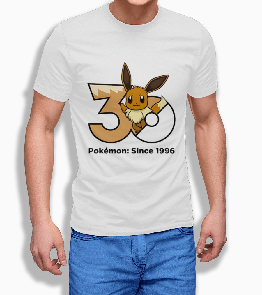 Eevee Pokémon 30th Anniversary Since 1996 Celebration T-Shirt
