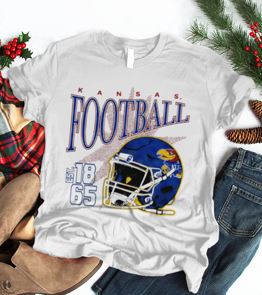 Kansas Jayhawks Football Est 1865 Helmet T-Shirt