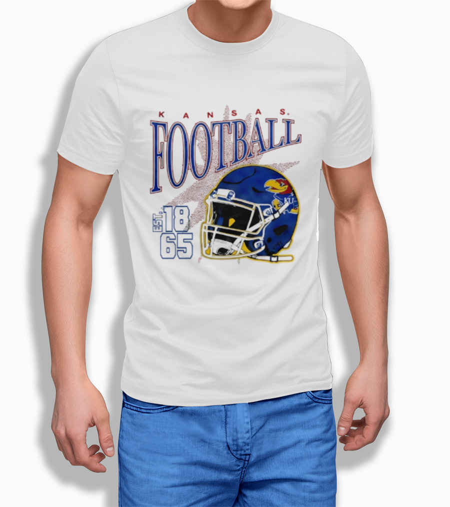 Kansas Jayhawks Football Est 1865 Helmet T-Shirt
