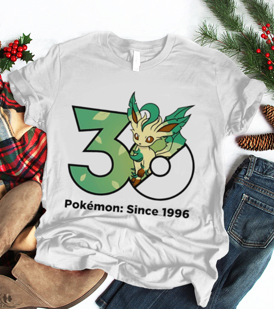 Leafeon Pokemon 30th Anniversary Since 1996 T-Shirt
