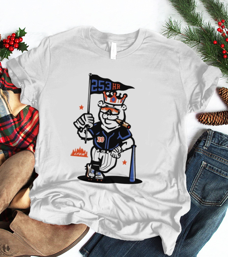 Pete Alonso New York Mets Polar Bear 253 HR Cigar King T-Shirt