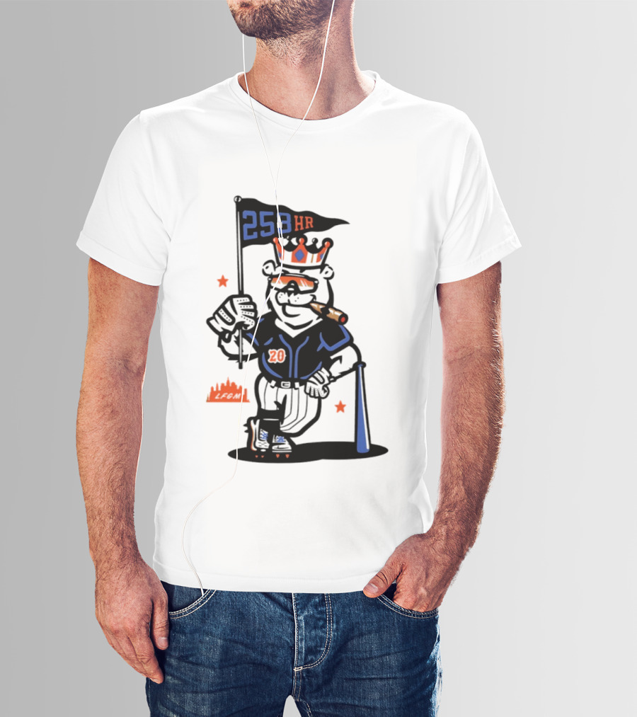 Pete Alonso New York Mets Polar Bear 253 HR Cigar King T-Shirt