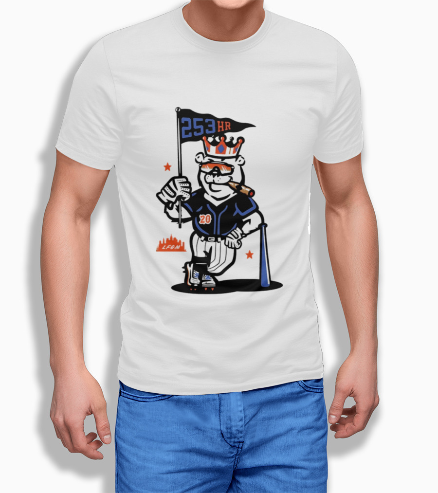 Pete Alonso New York Mets Polar Bear 253 HR Cigar King T-Shirt