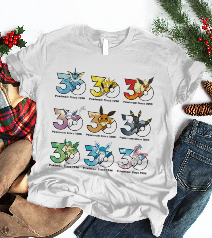 Pokemon Since 1996 Eevee Evolutions 30th Anniversary Collection T-Shirt