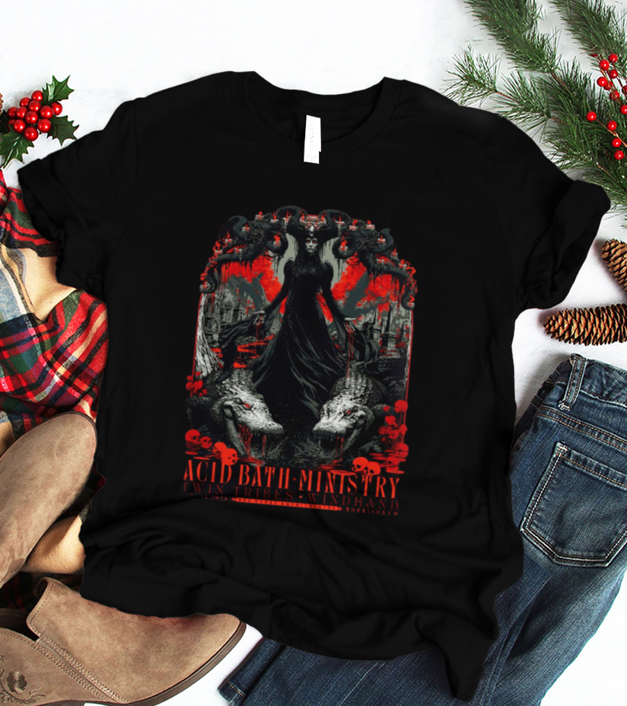 Acid Bath Ministry Twin Tribes Windhand Red Rocks Amphitheatre Event Morrison CO September 15 2026 T-Shirt