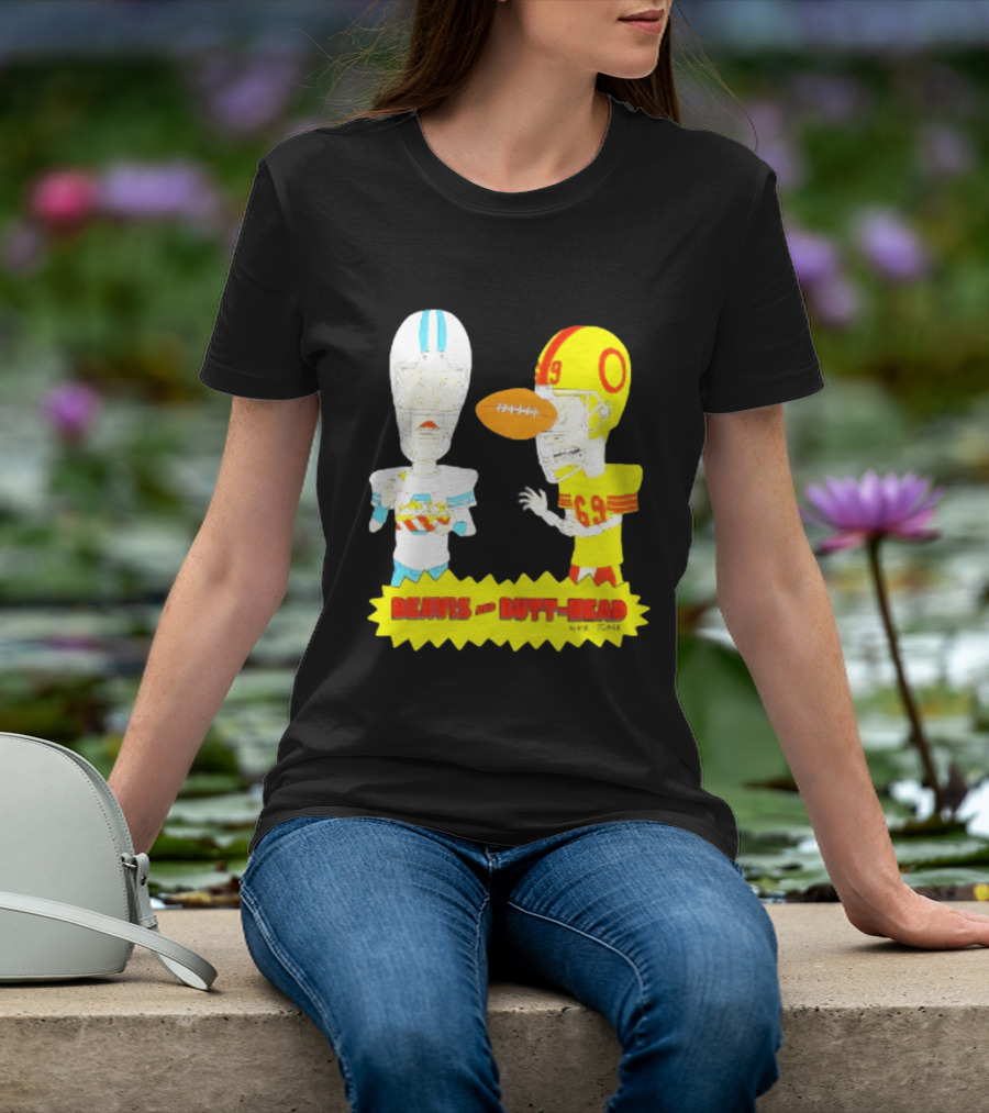 Beavis And Butt Head Football Parody Player Cartoons MTV Series 90s Humor T-Shirt