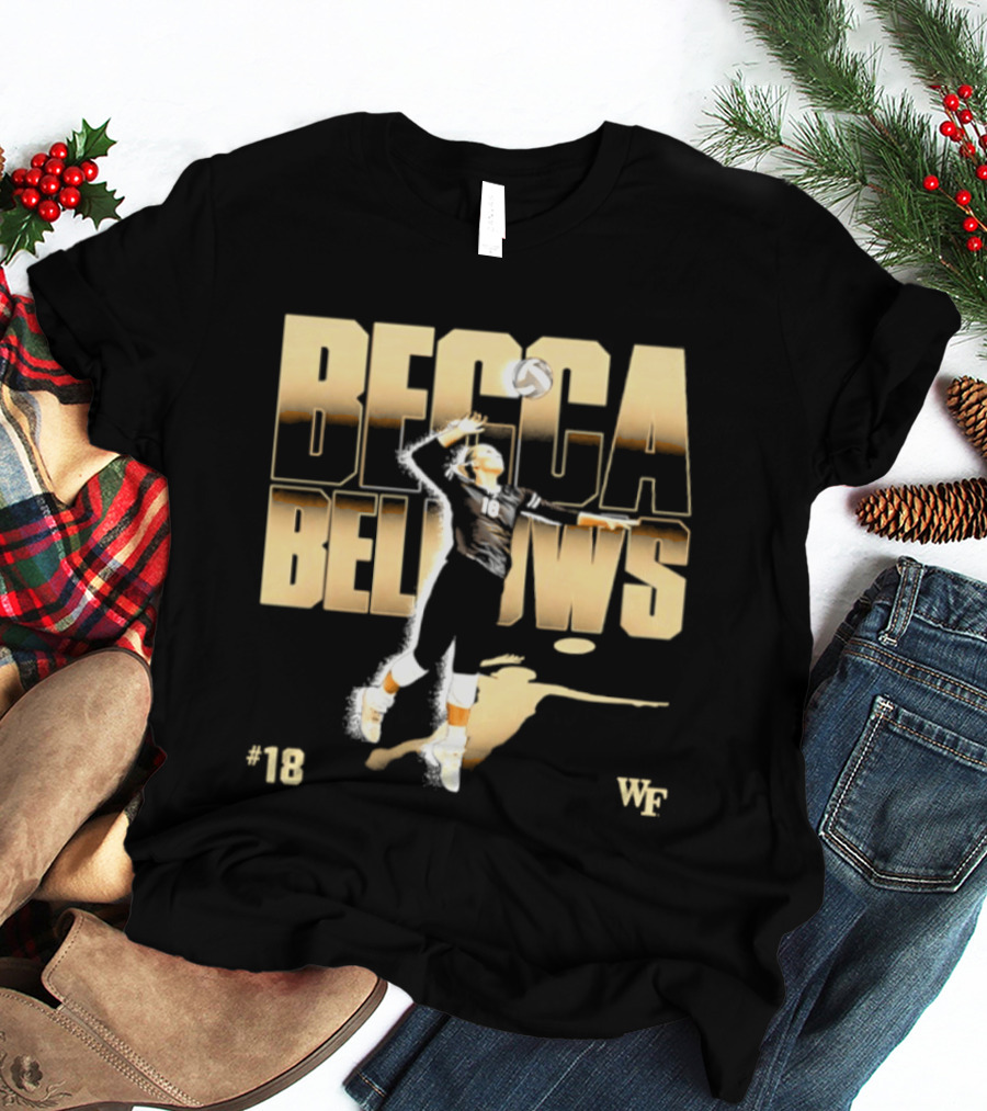 Becca Bellows 18 Wake Forest Volleyball WF NCAA Player Name Number T-Shirt