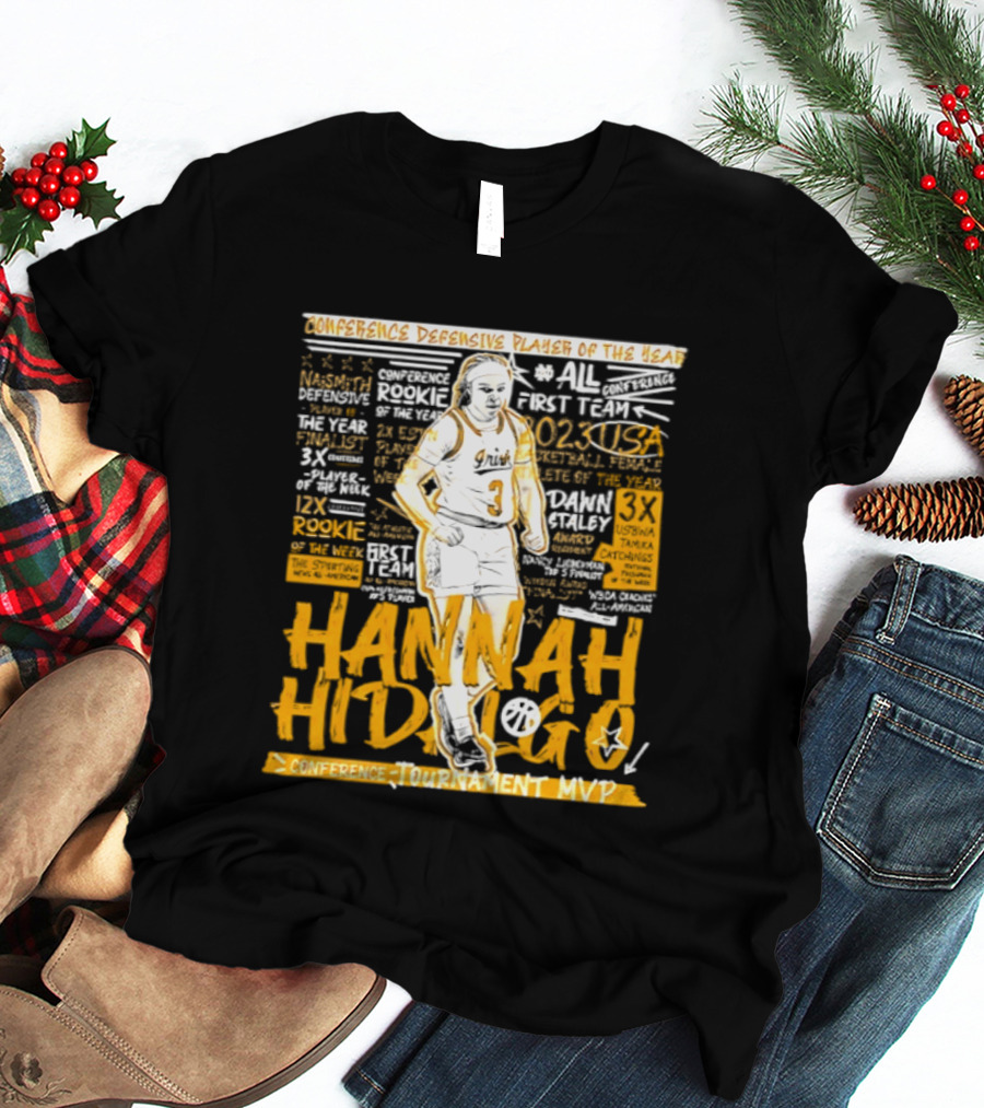 Hannah Hidalgo 2023 NCAA Conference Defensive Player Of The Year Tournament MVP Rookie Team Honors T-Shirt