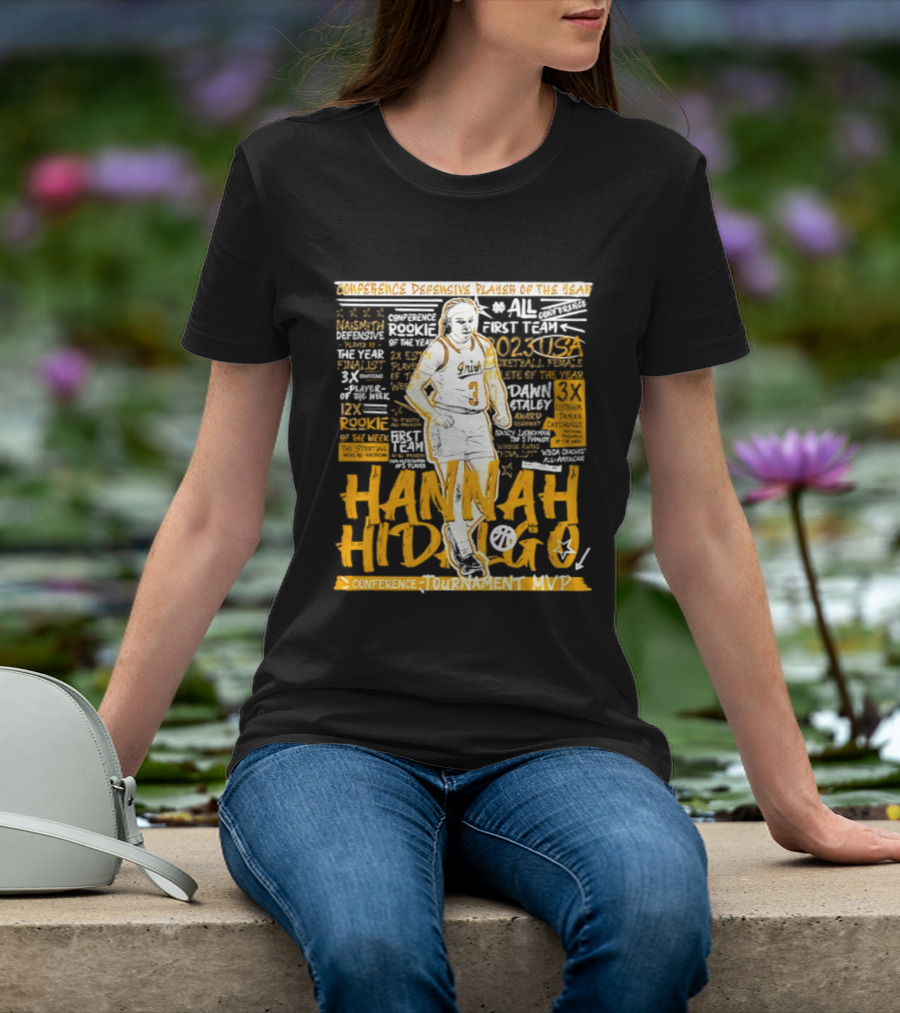 Hannah Hidalgo 2023 NCAA Conference Defensive Player Of The Year Tournament MVP Rookie Team Honors T-Shirt