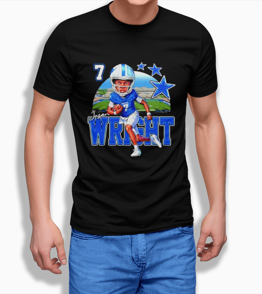 Buffalo Bulls Jason Wright 7 NCAA Football Player Caricature T-Shirt