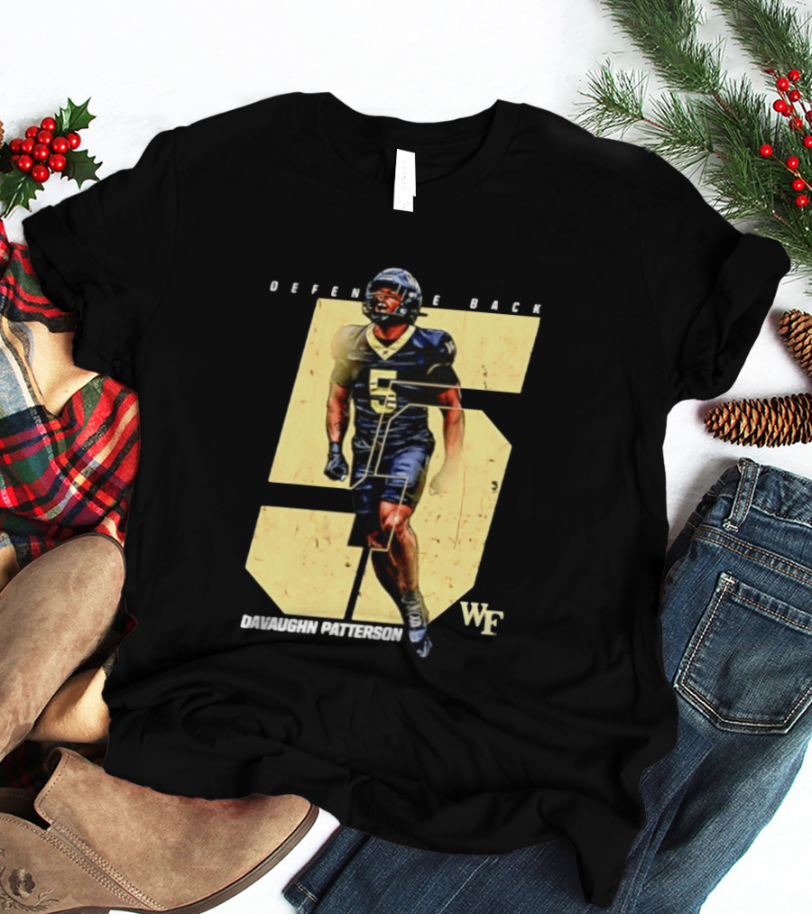 Davaughn Patterson Wake Forest Football Defensive Back Number 5 WF T-Shirt