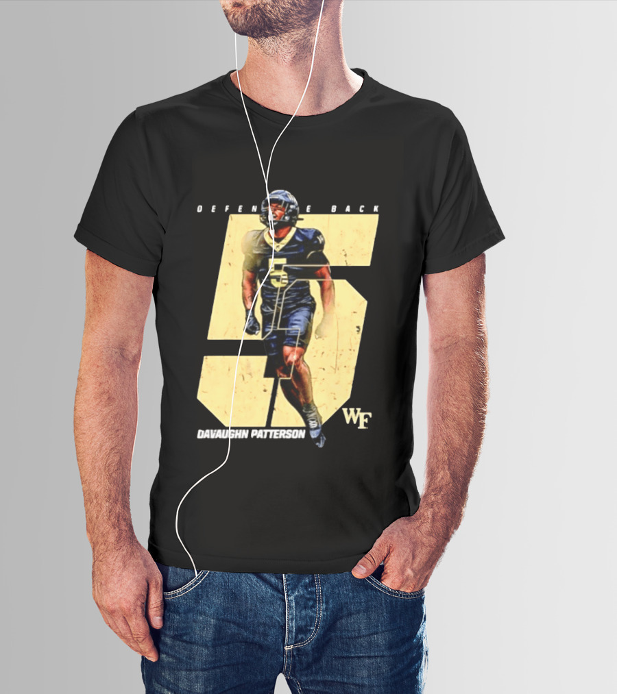 Davaughn Patterson Wake Forest Football Defensive Back Number 5 WF T-Shirt