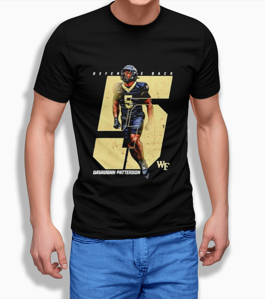Davaughn Patterson Wake Forest Football Defensive Back Number 5 WF T-Shirt