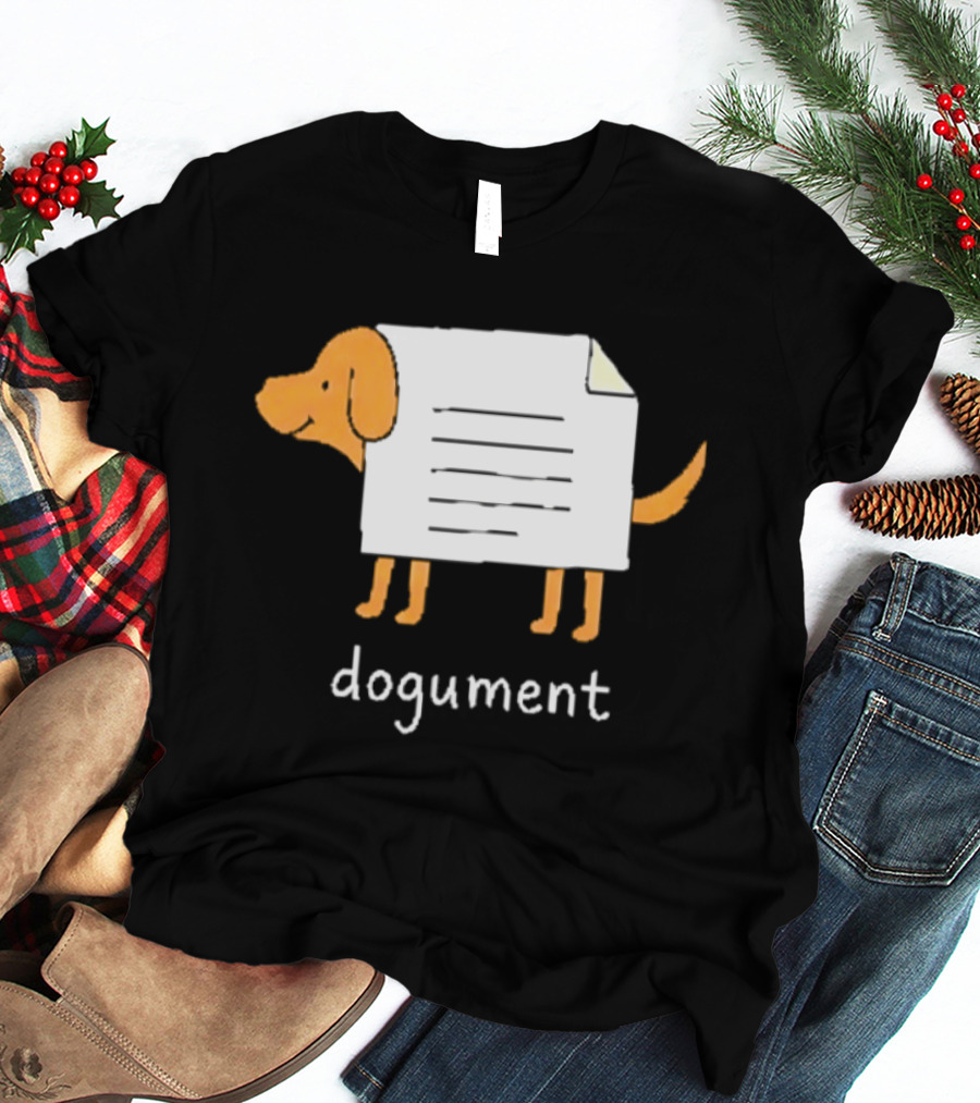 Dogument Pun Dog Document Office Humor T-Shirt