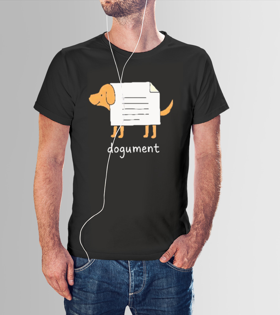 Dogument Pun Dog Document Office Humor T-Shirt