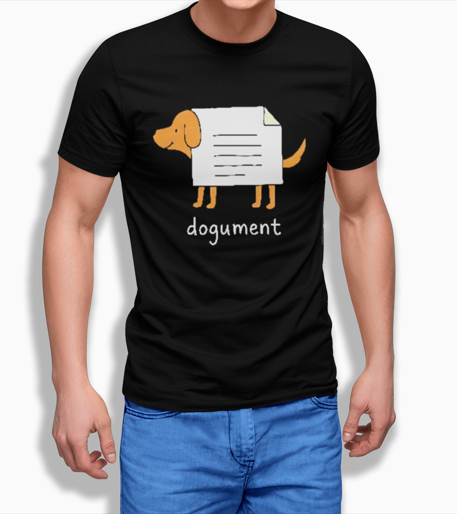 Dogument Pun Dog Document Office Humor T-Shirt